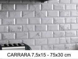 CARRARA 7,5x15 - 75x30 cm - Carrelage mural, finition marbre carrare