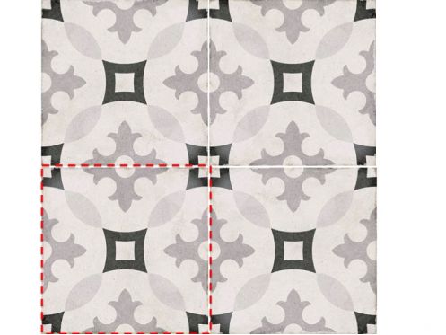 Karlsplatz Grey 20x20 - Carrelage, aspect carreaux de ciment