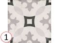 Karlsplatz Grey 20x20 - Carrelage, aspect carreaux de ciment