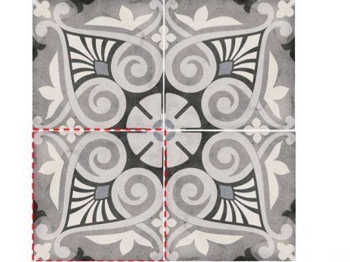 Opera Grey 20x20 - Carrelage, aspect carreaux de ciment