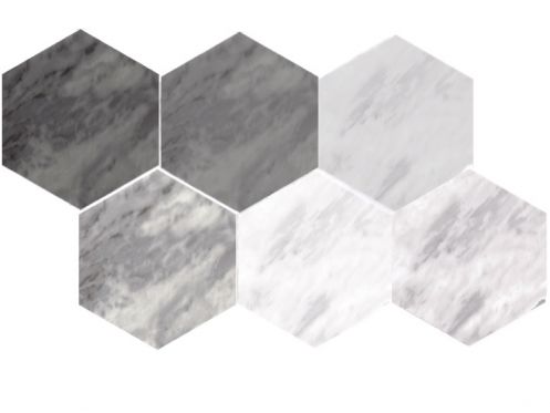 Hexagon Light / Dark 17,5x20 cm - Carrelage sol, hexagonal, finition marbre carrare