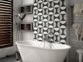 Block B&W 20x20 cm - Carrelage, aspect carreaux de ciment, noir et blanc
