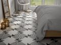Block B&W 20x20 cm - Carrelage, aspect carreaux de ciment, noir et blanc