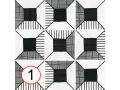 Block B&W 20x20 cm - Carrelage, aspect carreaux de ciment, noir et blanc