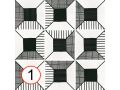Block B&W 20x20 cm - Płytki o wyglądzie płytek cementowych, czarno-białe