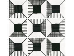 Block B&W 20x20 cm - Carrelage, aspect carreaux de ciment, noir et blanc
