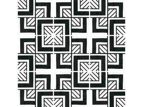 Metropolitan B&W 20x20 cm - Carrelage, aspect carreaux de ciment, noir et blanc