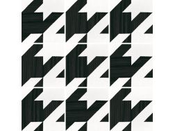 Tweed B&W 20x20 cm - Carrelage, aspect carreaux de ciment, noir et blanc