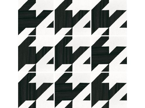 Tweed B&W 20x20 cm - Carrelage, aspect carreaux de ciment, noir et blanc