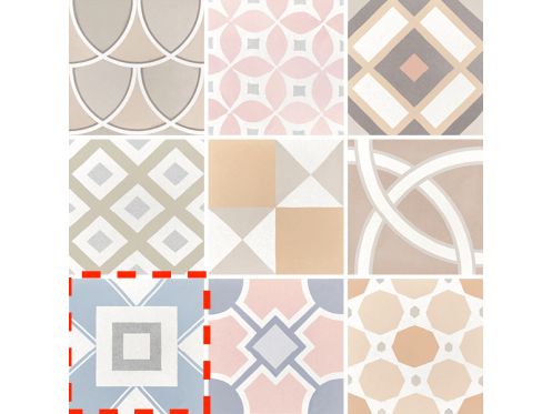 Patchwork Pastel 20x20 cm - Carrelage, aspect carreaux de ciment
