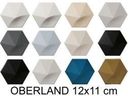Oberland 12x11 cm - Carrelage mural, Hexagonal, en relief 3D