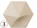 Oberland 12x11 cm - Carrelage mural, Hexagonal, en relief 3D