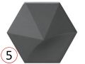 Oberland 12x11 cm - Carrelage mural, Hexagonal, en relief 3D