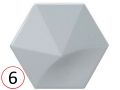 Oberland 12x11 cm - Carrelage mural, Hexagonal, en relief 3D
