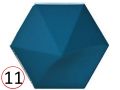 Oberland 12x11 cm - Carrelage mural, Hexagonal, en relief 3D