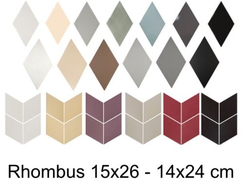 RHOMBUS 15x26, 14x24 cm - Carrelage mural et sol, forme gomtrique de losange