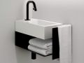 Lave-mains, 18 x 36 cm, avec porte serviette noir - FLUSH 3 LEFT