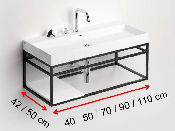 HLA-350-0000 larg. x haut. support de fixation pour salle de bain porte-serviette murale 350x150 mm HOLZBRINK Support mural pour plan suspendu acier brut 1 pc équerre pour plan vasque