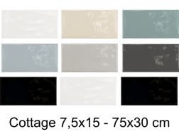 COTTAGE 7,5X15 et 75x30 cm - Carrelage mural brillant