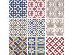 Country Patchwork - 13x13 cm - Carrelage mural brillant, ondulé