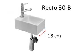 Lave mains, 18 x 30 cm, en céramique, suspendu - Recto 30-B Benesan.