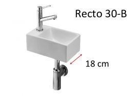Wastafel, 18 x 30 cm, in keramiek, hangend - Recto 30-B Benesan.
