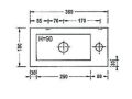 Lave mains rectangulaire en cramique, suspendu - Recto 36 Benesan.