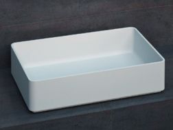 Umywalka nablatowa 58 x 37 cm z Å¼ywicy Solid Surface - ZLGC1