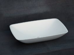 Umywalka nablatowa 58 x 38 cm z Å¼ywicy Solid Surface - ZLGC8