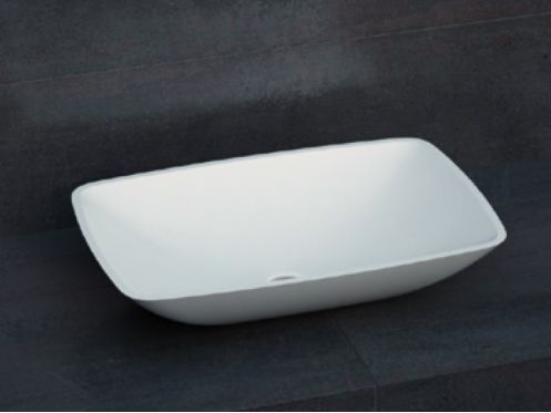 Umywalka nablatowa 58 x 38 cm z żywicy Solid Surface - ZLGC8