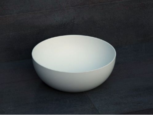 Umywalka nablatowa, Ø 40 cm, z żywicy Solid Surface - ZLGC10