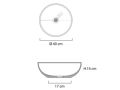 Umywalka nablatowa, Ã˜ 40 cm, z Å¼ywicy Solid Surface - ZLGC10