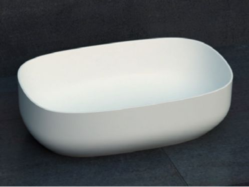 Umywalka nablatowa 48 x 32 cm z żywicy Solid Surface - ZLGC11