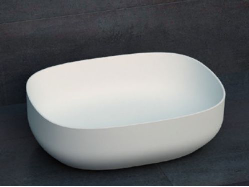 Umywalka nablatowa 48 x 32 cm z żywicy Solid Surface - ZLGC12