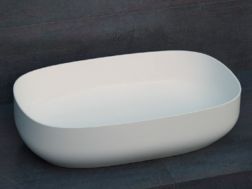 Umywalka nablatowa 58 x 38 cm z Å¼ywicy Solid Surface - ZLGC13