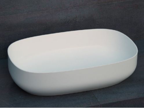 Umywalka nablatowa 58 x 38 cm z żywicy Solid Surface - ZLGC13