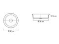 Bordvask, Ø 38 cm, i Solid Surface harpiks - ZLGC16