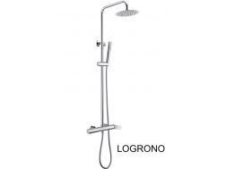 Design Kolumna prysznicowa, Bateria mieszajÄ…ca, OkrÄ…gÅ‚a ø 20 cm - LOGRONO CHROME