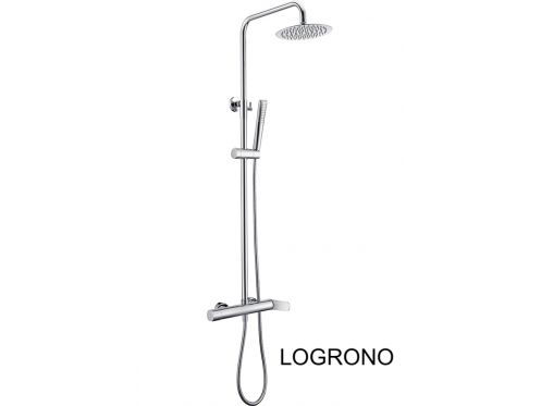 Design Kolumna prysznicowa, Bateria mieszajÄ…ca, OkrÄ…gÅ‚a Ã¸ 20 cm - LOGRONO CHROME