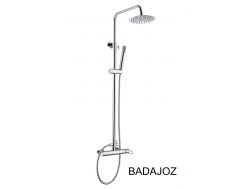 Colonne de douche design, Mitigeur, Rond ø 20 cm - BADAJOZ CHROME