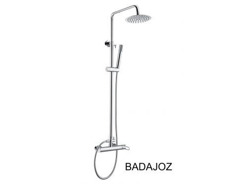 Colonne de douche design, Mitigeur, Rond  20 cm - BADAJOZ CHROME