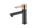 Robinet Lavabo noir mate et bronze, melangeur, hauteur 168 et 303 mm - BADAJOZ ORO ROSA