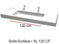 Plan toilette avec double vasque, 50 x 140 cm, en rsine minrale Solid-Surface - XL120 RG