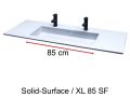 Plan toilette avec double vasque, 50 x 100 cm, en rsine minrale Solid-Surface - XL85 RG