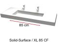Plan toilette avec double vasque, 50 x 100 cm, en rsine minrale Solid-Surface - XL85 RG
