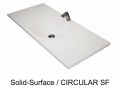 Plan toilette avec vasque ronde intgre, 50 x 80 cm, en rsine minrale Solid-Surface - DOUBLE CIRCULAR RG