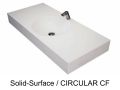Plan toilette avec vasque ronde intgre, 50 x 80 cm, en rsine minrale Solid-Surface - DOUBLE CIRCULAR RG