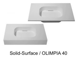 Plan vasque design, 50 x 80 cm, en résine minérale Solid-Surface - OLIMPIA 40 RG
