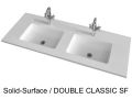 Plan vasque double, 50 x 120 cm, en rsine minrale Solid-Surface - DOUBLE CLASSIC RG