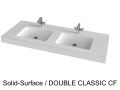 Plan vasque double, 50 x 120 cm, en rsine minrale Solid-Surface - DOUBLE CLASSIC RG